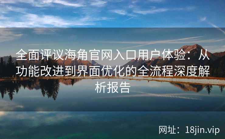 全面评议海角官网入口用户体验：从功能改进到界面优化的全流程深度解析报告
