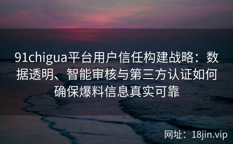 91chigua平台用户信任构建战略:数据透明、智能审核与第三方认证如何确保爆料信息真实可靠 91chigua平台用户信任构建战略:数据透明、智能审核与第三方认证如何确保爆料信息真实可靠